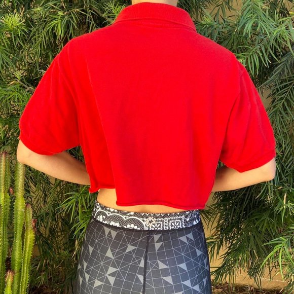 Lacoste Red Cropped Polo - Picture 3 of 4